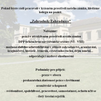 Nabídka brigády na zámku Čechy pod Kosířem na pozici