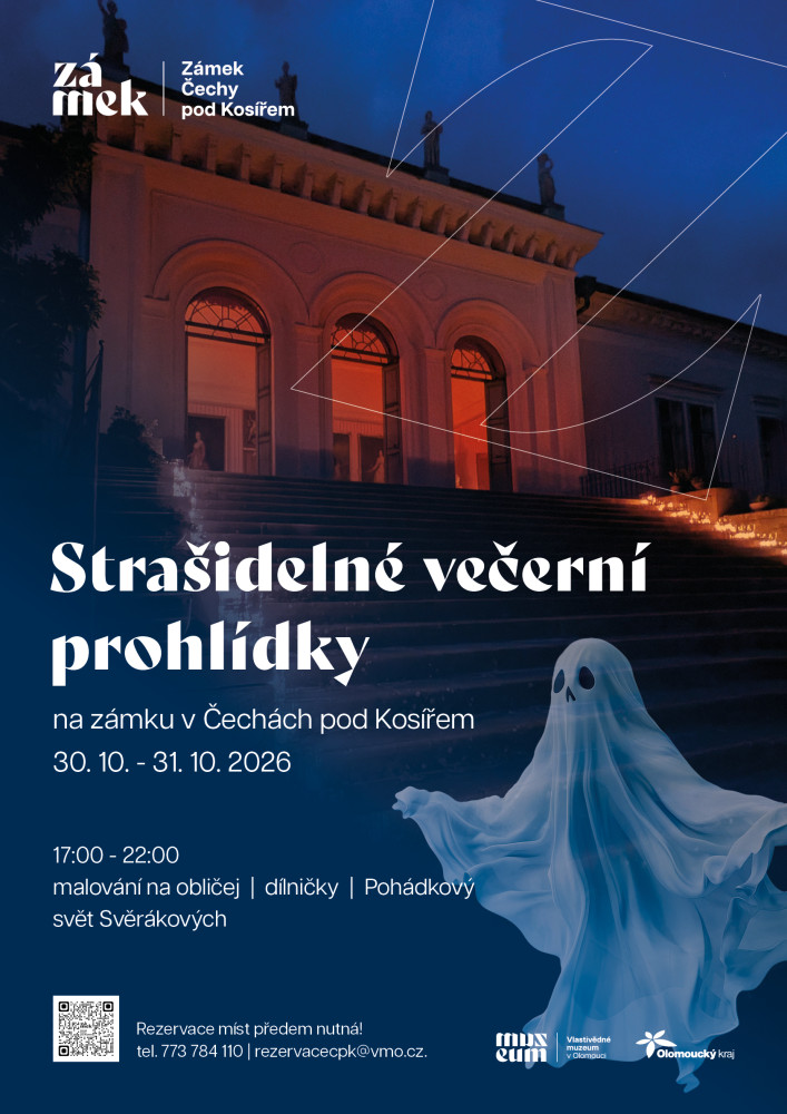 Strašidelné večerní prohlídky na zámku v Čechách pod Kosířem